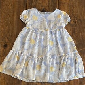 Carters Floral Blue and Yellow Kids Dress